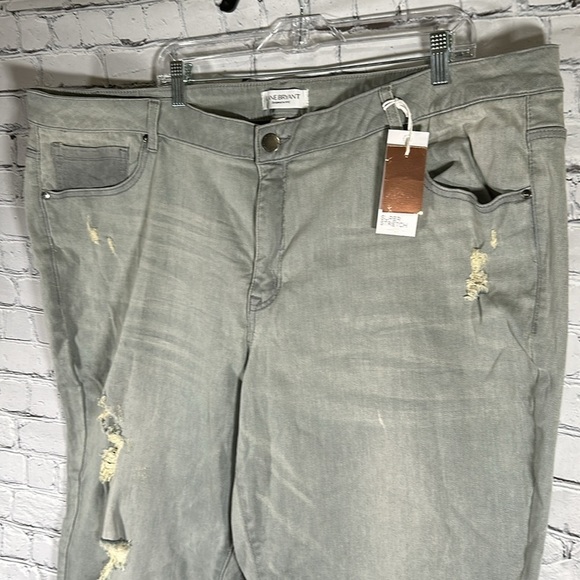 Lane Bryant Mid-Rise Super Stretch Power Pockets Skinny Denim Jeans Grey 28 NEW - Picture 3 of 16
